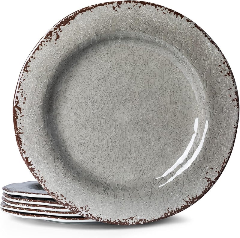 LEHAHA طقم أطباق عشاء ملامين 6 قطع 11 بوصة من LEHAHA - Image 1