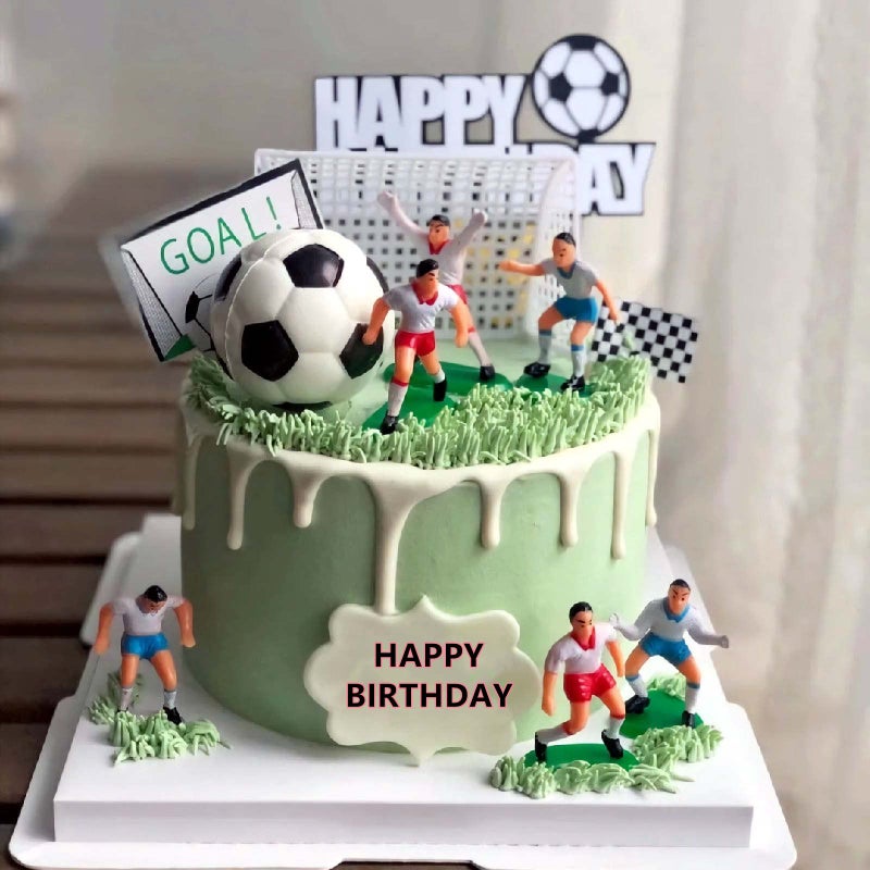 Qoadwem Soccer Cake Topper14pcs Soccer Players Toys Football Cake Topper Decorations Soccer Ball Soccer Player Cake For Soccer Party Theme DecorationsMen Boy Birthday Cupcake Topper - Image 2