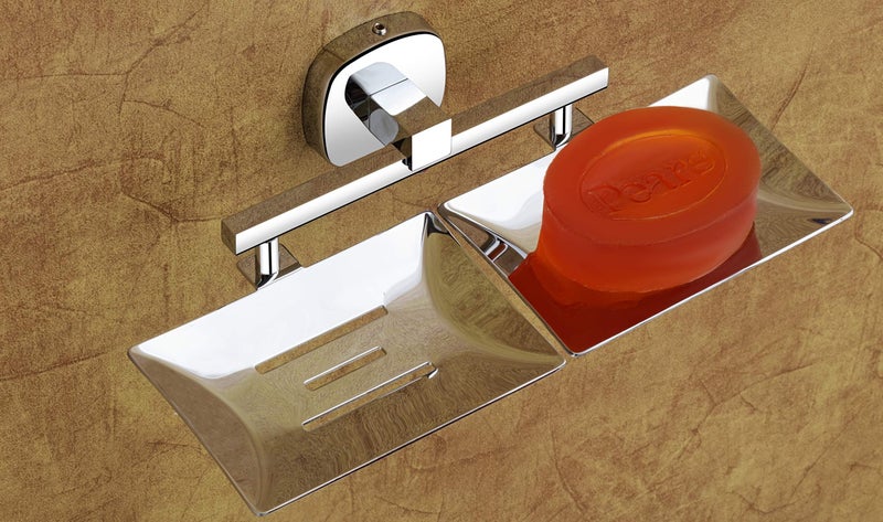ISTAR New Stainless Steel Corrosion Free Double Soap Holder with Glossy Finish (Silver, Pack of 1) - Image 4