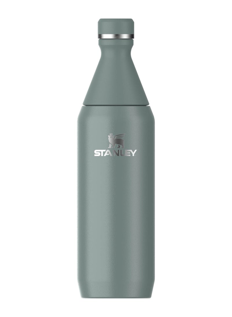 Stanley All Day Slim Bottle 20oz Leakproof Twist Lid Double-Wall Insulated Stainless Steel BPA-Free  Slim Travel Water Bottle for Gym Work & Outdoor Adventures Cream - Image 1