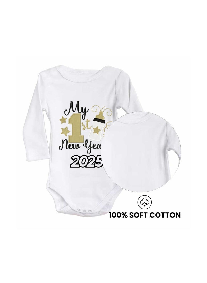 PRINTSHOP4ME My 1st New Year Baby Romper–Soft Cotton Full Sleeve Bodysuits For Newborns,Infants And Toddlers– Unisex Baby Onesies For Boys And Girls-Baby Romper For New Year - Image 4