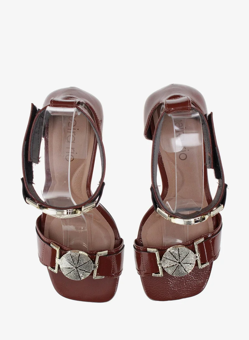Beira Rio Brown Beira Rio Women’s Mid Heel Sandals – Stylish Everyday Wear with Comfortable Support for Women | Best Price UAE