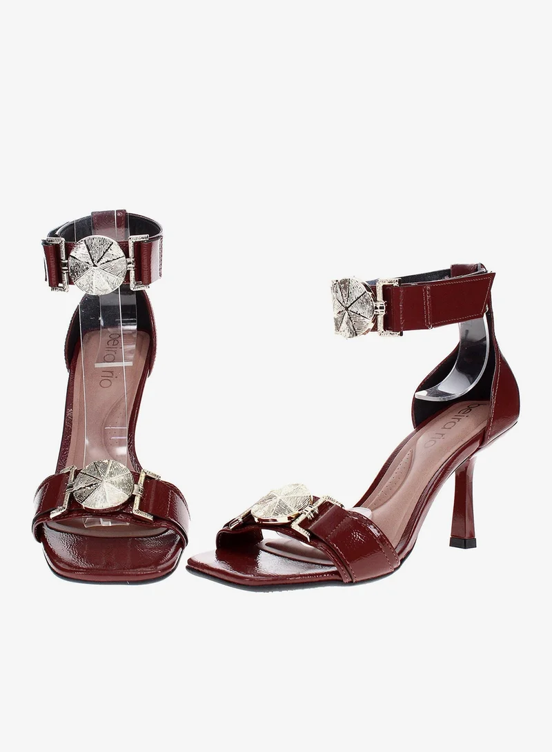 Beira Rio Brown Beira Rio Women’s Mid Heel Sandals – Stylish Everyday Wear with Comfortable Support for Women | Best Price UAE