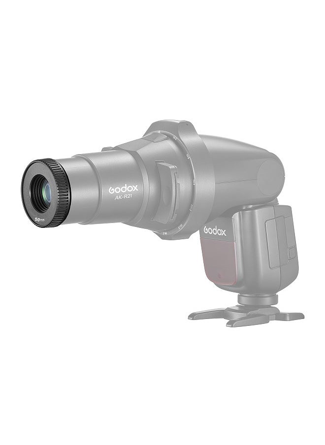 Godox - Godox AK-R24 Dedicated Projection Lens 50mm Focal Length for Godox AK-R21 Camera Flash Projector - Image 1