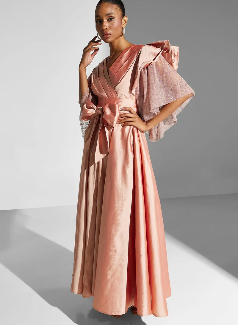 Namshi x Satin Bow Detail Dress