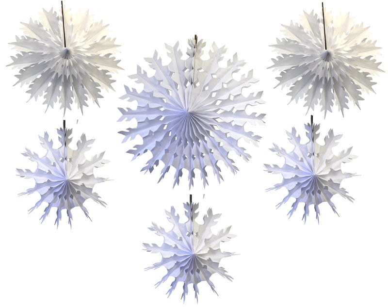 Devra Party 6Piece Tissue Paper Snowflakes White 1522 Inch - Image 2