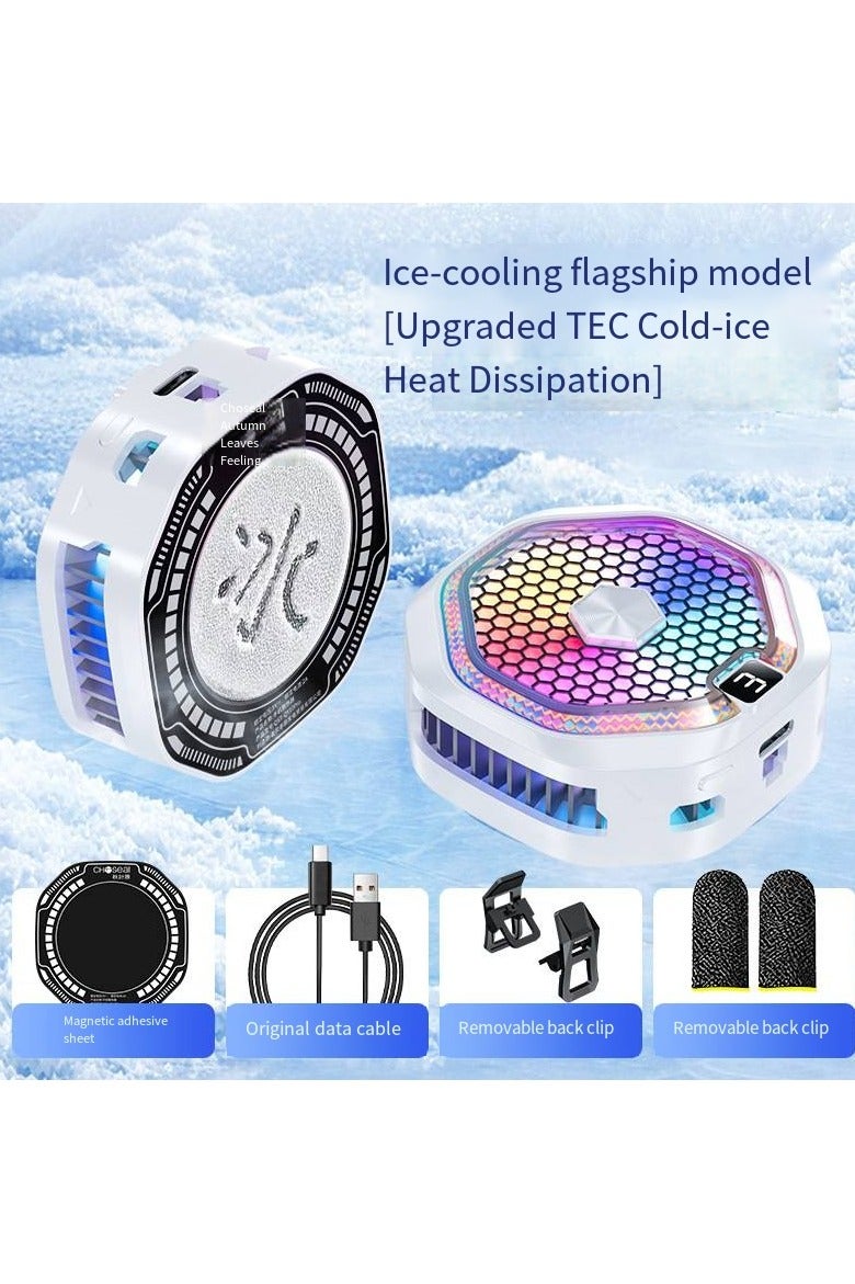 general Mobile Phone Cooler, Dual-purpose Magnetic Back clip for Gaming Live Streaming and Heat Dissipation, Compatible With Mobile Phones and Tablets.