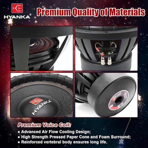 H YANKA BSP-15-4 15 Inch Subwoofer – 3000W Max Power, 3" Dual Voice Coil, 4 Ohm, Car Audio Subwoofer, Black Aluminum Basket, Paper Cone, Deep Bass for Cars - Image 3
