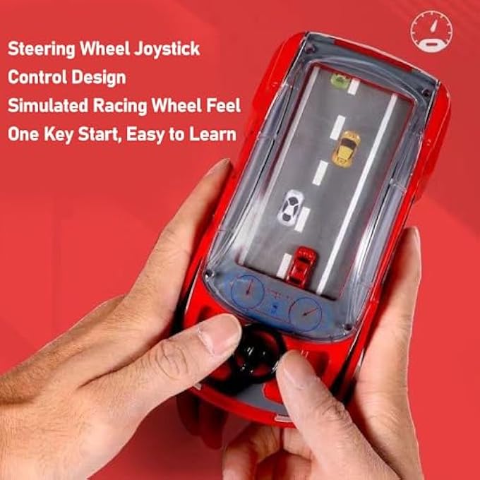 KIDS RACING CAR GAME MACHINE, HANDHELD RACING GAME WITH DUAL PLAYER MODE BREAKTHROUGH ADVENTURE STEERING WHEEL CONTROL SIMULATION DRIVING TOYS FOR AGES 3 4 5 6 7 8+ YEAR OLD - Image 4