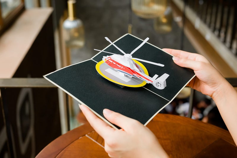 Rykamia Plane Pop Up Card - Blank Helicopter, Airplane, Going Away, Thank You, Retirement, Birthday Card - Pilot Gifts, Aviation Gift - Image 3