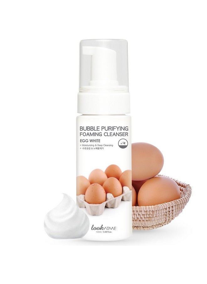 LOOKATME - Korean Face Wash For Sensitive Skin Water Based Bubble Skincare Cleanser K Beauty Natural Acne Foaming Cleaner Hydrating Skin Care Cleansing Foam With Low Ph Egg - Image 1