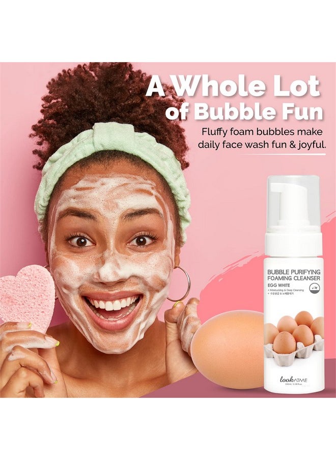LOOKATME - Korean Face Wash For Sensitive Skin Water Based Bubble Skincare Cleanser K Beauty Natural Acne Foaming Cleaner Hydrating Skin Care Cleansing Foam With Low Ph Egg - Image 1