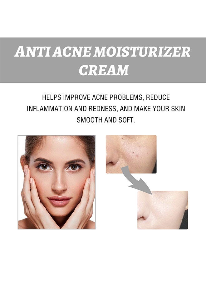 إيلهو كريم مرطب مضاد لحب الشباب ، كريم مرطب للوجه للبشرة المعرضة لحب الشباب ، كريم للوجه للتحكم في حب الشباب بحمض الهيالورونيك والنياسيناميد ، كريم مزيل حب الشباب للترطيب ، العناية بالبشرة الحساسة 50 جرام - Image 2