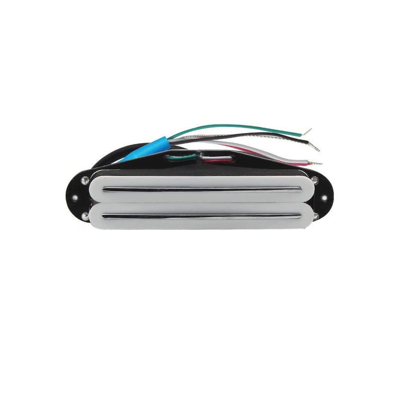 FLEOR Alnico 5 Hot Dual Rail Humbucker Single-Coil-Sized Pickup 9-10K Humbucker Pickup, White - Image 2