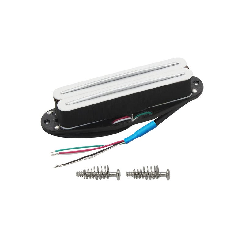 FLEOR Alnico 5 Hot Dual Rail Humbucker Single-Coil-Sized Pickup 9-10K Humbucker Pickup, White - Image 1