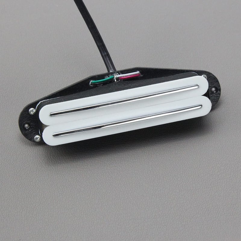 FLEOR Alnico 5 Hot Dual Rail Humbucker Single-Coil-Sized Pickup 9-10K Humbucker Pickup, White - Image 4