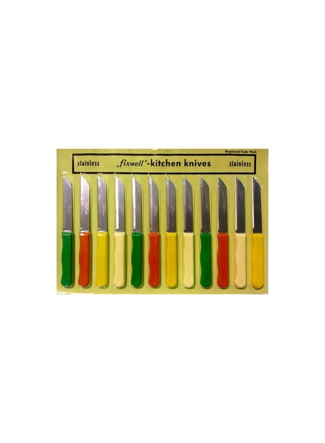 12-Piece German Fruit Knife Set Multicolour 18cm - Image 1