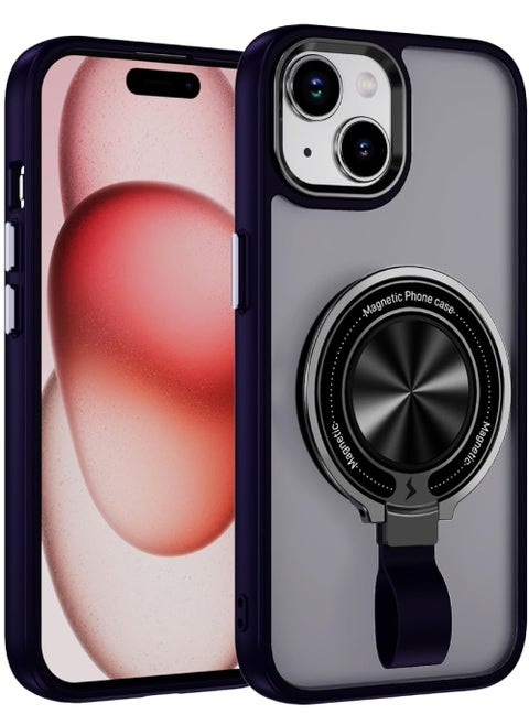 For iPhone 15 Magnetic Ring Case [Compatible with MagSafe Charging] 360° Rotatable Grip Holder Kickstand Slim fit Non-Slip Shockproof Phone Case for iPhone 15 6.1''