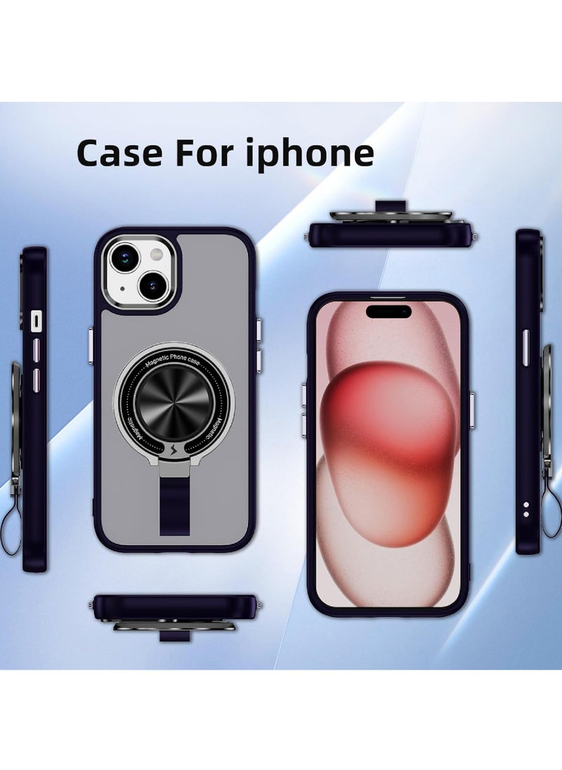 Rock Pow - For iPhone 15 Magnetic Ring Case [Compatible with MagSafe Charging] 360° Rotatable Grip Holder Kickstand Slim fit Non-Slip Shockproof Phone Case for iPhone 15 6.1'' - Image 1