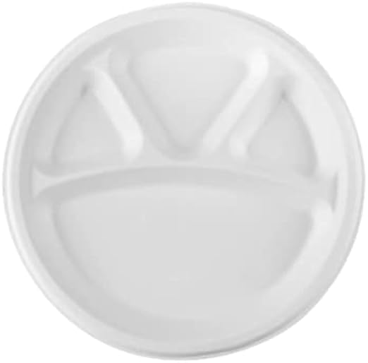 Awadh Sugarcane Biodegradable Compartment Disposable Bagasse Plate Pack of 50 Safe Convenient Hygiene Disposable Plates Sugarcane Pulp Made Bagasse Compartment Plate - Image 2