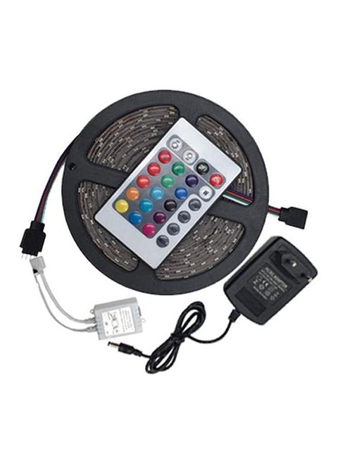 5M LED Strip Lights 3528 Water Resistant RGB With Remote Control And Power Adapter