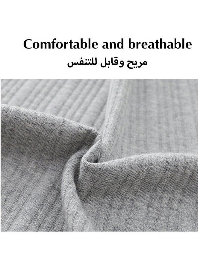 NIBEMINENT 2-Piece Set Of Unisex Pajamas Pure Cotton Long Sleeved Pants For Couples' Home Wear Fashion Casual Family  - Image 4