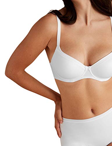 Marks & Spencer Marks and Spencer Women's Sumptuously Soft Under Wired Lace Trim Padded Full Cup T-Shirt Bra, White, 30A - Image 3