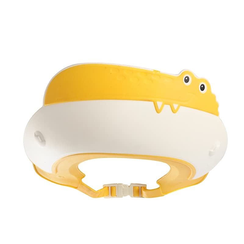 Baby Shower Cap Shield Shower Cap for Kids Visor Hat for Eye and Ear Protection for 09 Years Old ChildrenCute DinosaurCrocodileHippo shape Makes the Baby Bath More Fun Crocodile Yellow