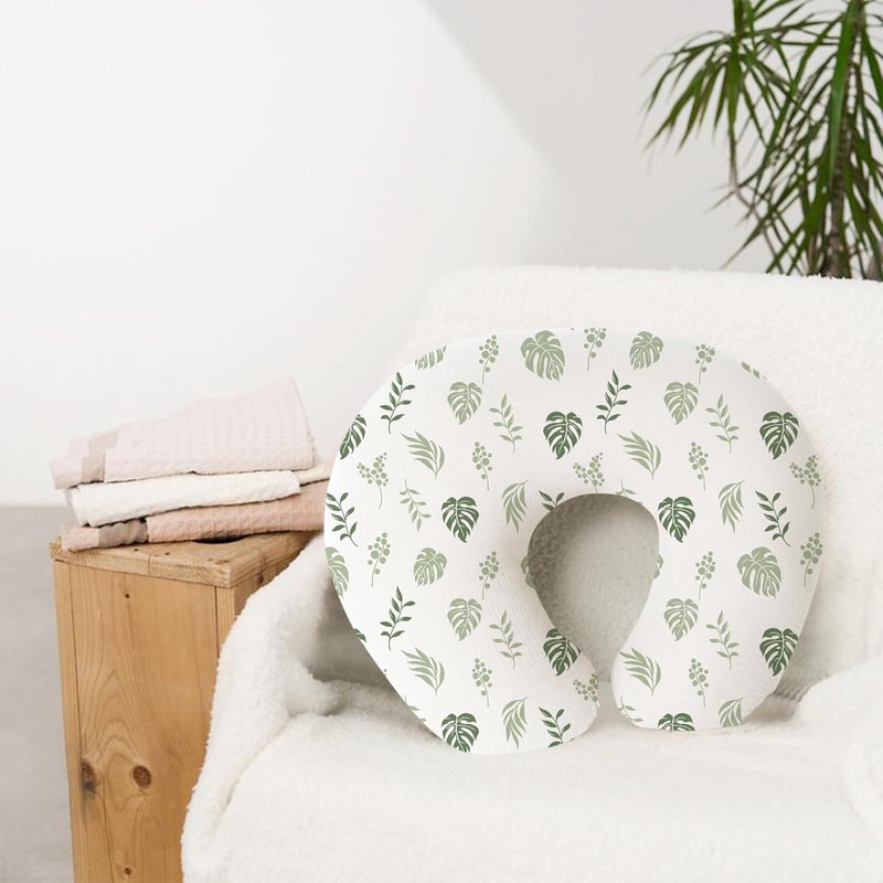 Coreeky Muslin Nursing Pillow Covers 2 Pack Soft  Adorable Slipcovers with Zipper Closure 100 Cotton Covers for Breastfeeding Pillows Leaf Green - Image 4