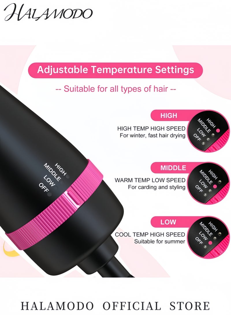 Halamodo 4 in 1 Hair Dryer Brush One Step Hair Dryer and Styler Volumizer Professional Hot Air Brush with Negative Ion Anti-frizz Blowout for Drying ＆ Straightening ＆ Salon - Image 5