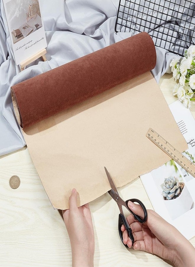 BENECREAT 118x15.7 Inch Self Adhesive Velvet Flocking Liner, Iced Velvet Flock Roll DIY Velvet Fabric for Art & Crafts, Jewelry Box, Wallpaper, Coconut Brown - Image 3