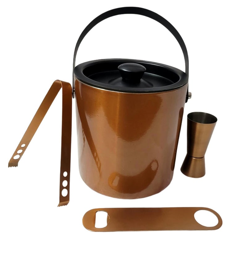 Proniks Stainless Steel Insulated Ice Bucket with Opener and Ice Tong and peg Measure and with Ice Scope 1Liter Keeps Ice Cold for 6 h Great bar Tools for Home bar Accessories Mini bar Wine - Image 2