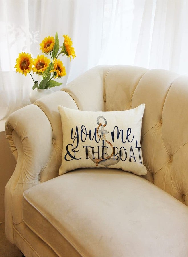 Ogiselestyle You Me and The Boat Summer Throw Pillow Covers, 12 x 20 Inch Summer Beach Cushion Case Decoration for Sofa Couch - Image 3