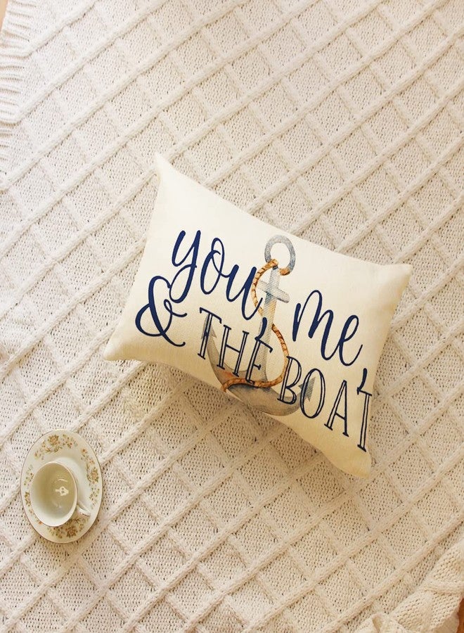 Ogiselestyle You Me and The Boat Summer Throw Pillow Covers, 12 x 20 Inch Summer Beach Cushion Case Decoration for Sofa Couch - Image 2