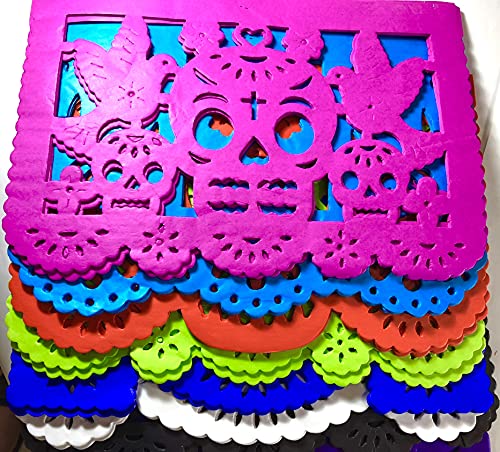 Fiesta Brands 20 Frontales Pack Altar de Ofrendas Supplies Kit Dia de Muertos Day of The Dead Decoration Colorful Medium Size Tissue Paper Mexican Papel Picado Sheets. - Image 2