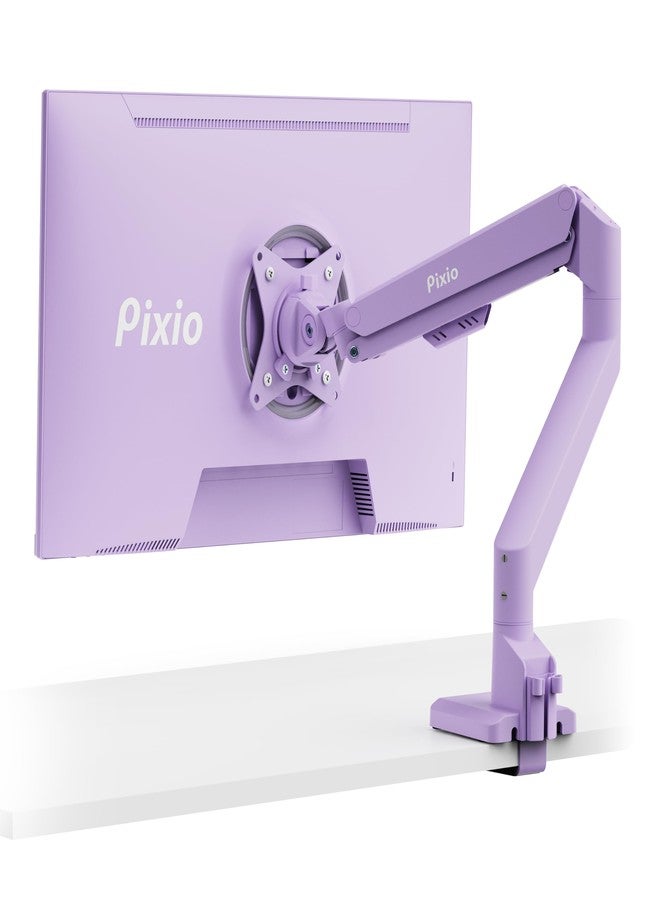 Pixio PS1S Wave Purple Single Monitor Arm Stand Desk Mount - Fits up to 32 inches Monitors and up to 19.8lbs. VESA Compatibility and Integrated Cable Management - Image 1