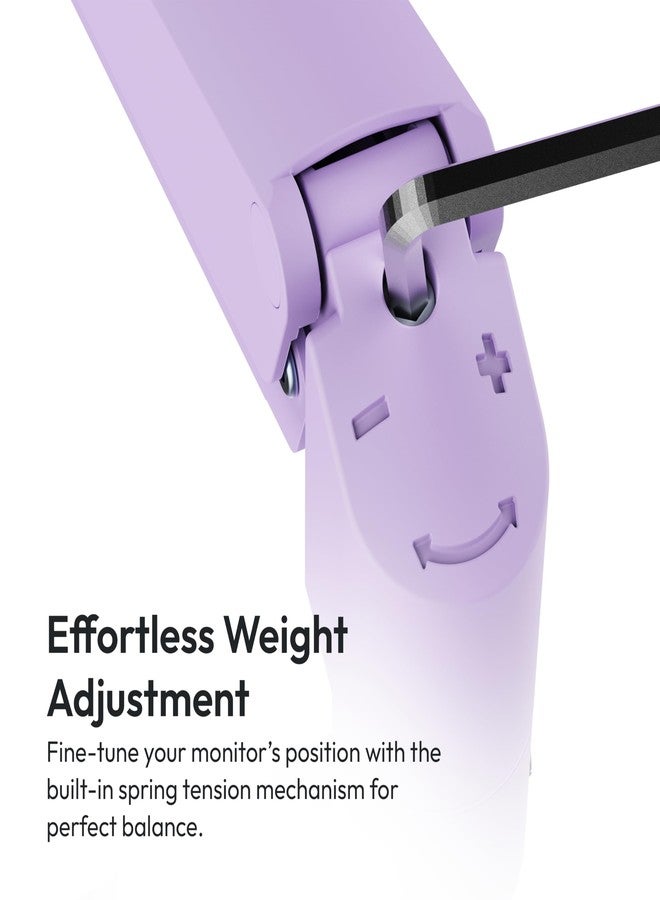 Pixio PS1S Wave Purple Single Monitor Arm Stand Desk Mount - Fits up to 32 inches Monitors and up to 19.8lbs. VESA Compatibility and Integrated Cable Management - Image 3
