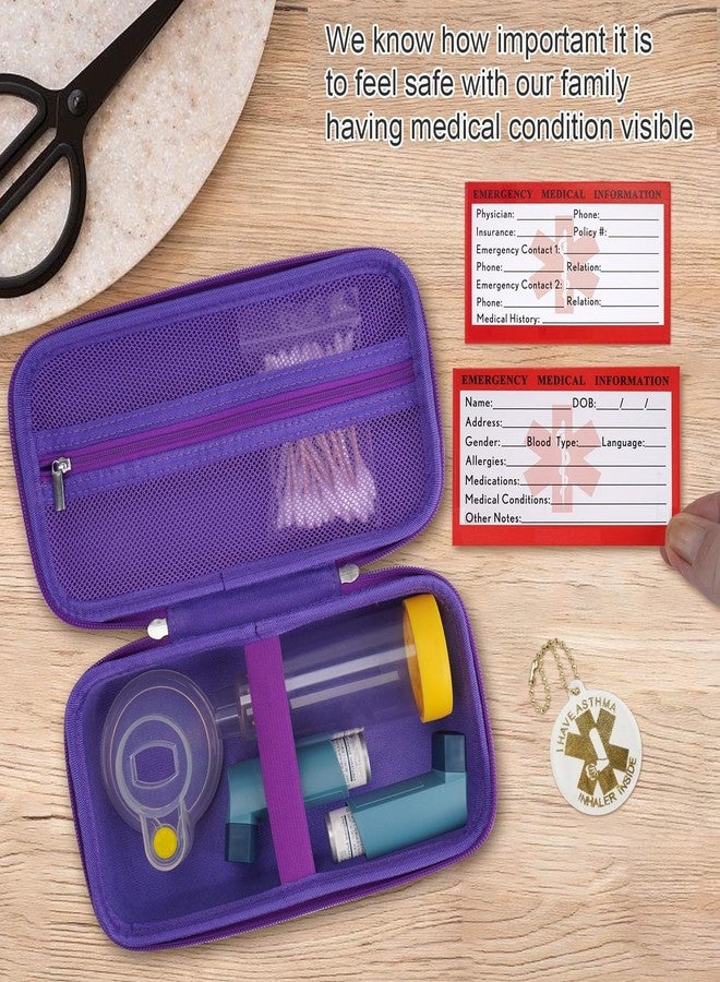 YouKnow Travel Carrying Case for Asthma Inhaler, Inhaler Spacer for Adults and Children, Mask, Inhaler Holder with Asthma Warning Label and Medical Card, with Carabiner (Case Only) (Galaxy) - Image 4