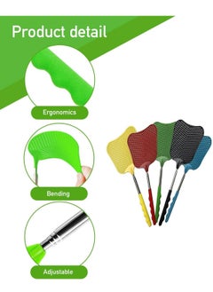 Oasisgalore 5 Pcs Plastic Fly Swatter ,Telescopic Fly Swatters, Large Bug Swatter for Indoor and Outdoor  - Image 5