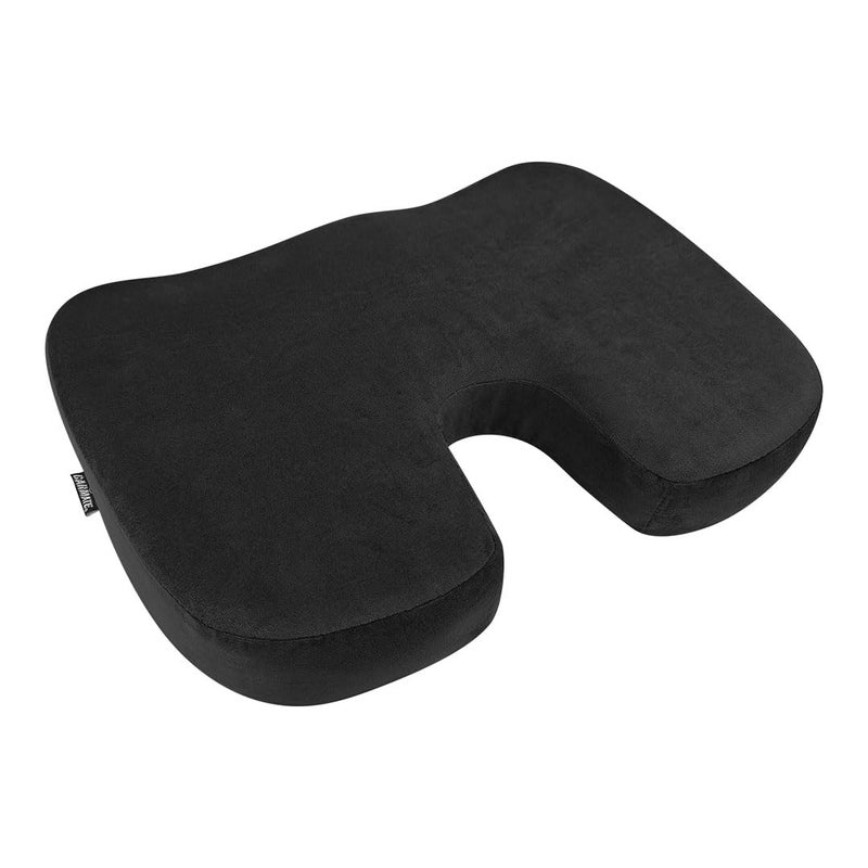CARMATE Orthopedic Memory Foam Seat Cushion (C Shape) for Tailbone Pain Relief, Sciatica Pain Relief, Hip Support, Lower Back Support with Computer, Car, Office Ergonomic Chair (Black) - Image 1