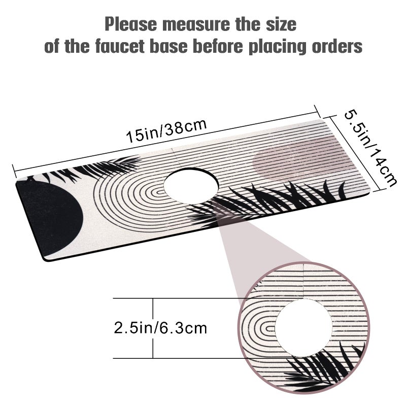 aquoechd Sink Faucet Absorbing Mat, 2 Pack Drying Mat Around Faucet Sink Splash Guard Behind Faucet Sinkmat For Kitchen Bathroom Island Rv 15 * 5.5 Inch (38 * 14 cm) - Image 2