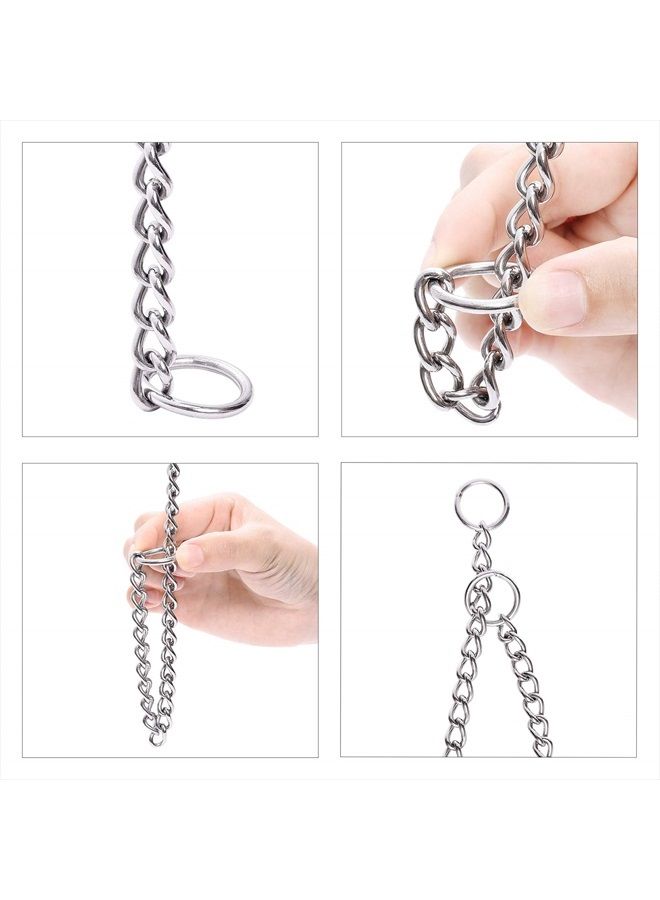 Mile High Life Dog Training Chain Collar | Stainless Steel Slip P Ring | Choke Collar | Weather Proof | Tarnish Resistant | Variety Size and Weight Choices (17in/44cm-2.5mm)  - Image 3