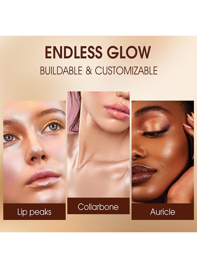 LANGMANNI Glow Bloom Liquid Highlighter，Glow Bloom Highlighter Liquide, Makeup Liquid Gold Glow Bloom Highlighter Shimmer Glitter Illuminating Cheek High Gloss Finish Face Highlighter Moisturizing Glitter Liquid Highlighter #02 CANDLELIT - Image 3