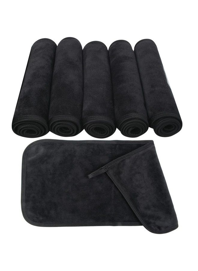 SUNLAND Microfiber Face Makeup Remover Cloths Reusable Facial Cleaning Towel Ultra Soft Washcloths 8Inchx16Inch，Black 6 Pack  - Image 2