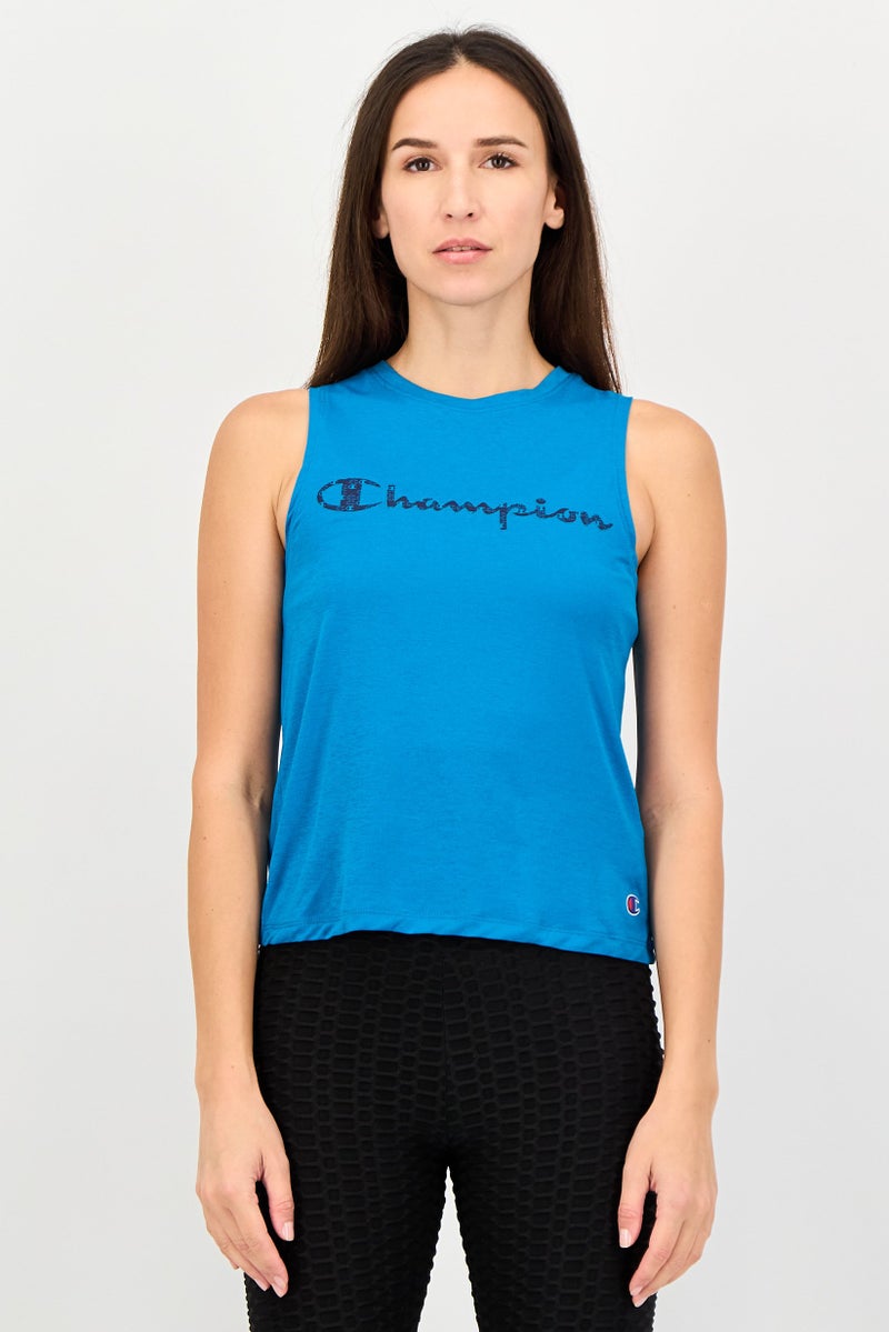 Champion Women Sportswear Fit Sleeveless Outdoor Tank Top, Teal Blue - Image 1