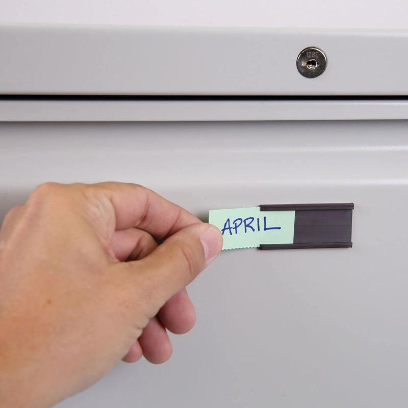 MasterVision ماسترفيجن عبوة من 25، حوامل بطاقات بيانات مغناطيسية، 1" × 2"، حوامل ملصقات مغناطيسية، رائعة لتسمية الرفوف المعدنية، خزائن الملفات ولوحات التخطيط - Image 4