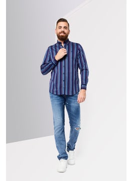 Harmont & Blaine Men Regular Fit Stripe Long Sleeves Casual Shirt, Multicolor  - Image 4