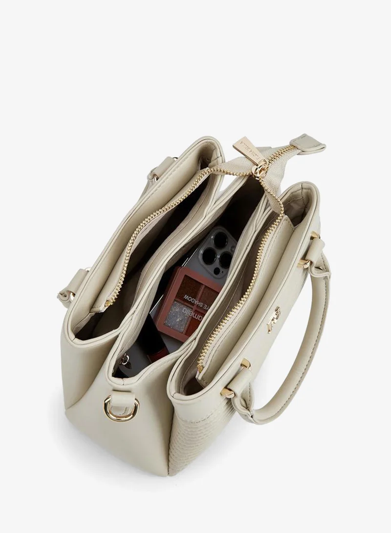 Flora Bella By Shoexpress CREAM Flora Bella Floral Print Bag With Double Handles And Additional Shoulder Strap for Women | Best Price UAE