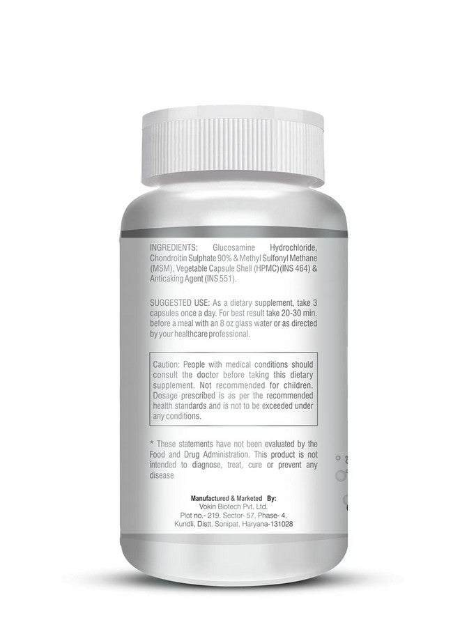 Vokin Biotech Glucosamine 1000mg, MSM 500mg & Chondroitin 500mg Support Joint Pain & Joint Strength 90 Capsules (Glucosamine) - Image 3