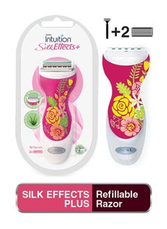 Intuition Silk Effects+ Double Blade Razor Handle with 2 Refill for Women